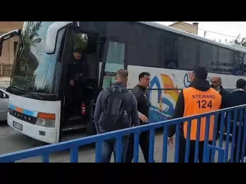 Άφιξη ΑΕΚ στο Αντώνης Παπαδόπουλος για το ματς με την Ανόρθωση