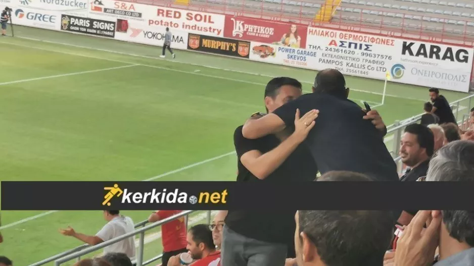 Η... αγκαλιά Ντούσαν-Γιώτη στο "Αμμόχωστος"