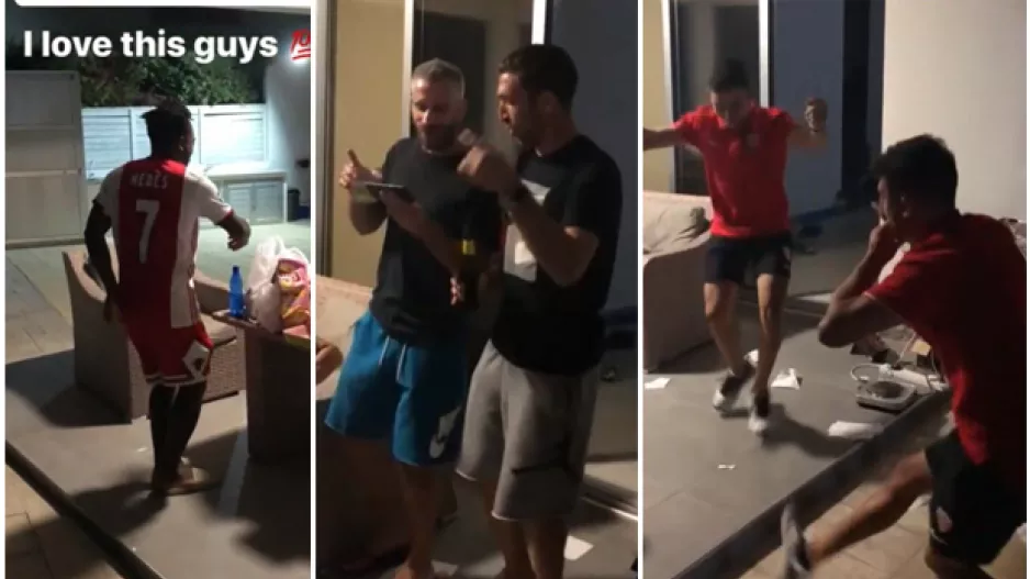 (ΒΙΝΤΕΟ) Οι παίκτες έπιασαν το τραγούδι και έπεσε πολύ γέλιο!