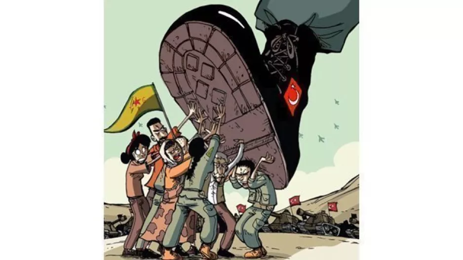 ΟΜΟΝΟΙΑ 1948/Πορεία κατά της Τουρκικής εισβολής στη Συρία
