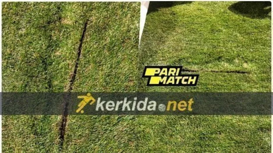 (ΦΩΤΟΣ) Κομμάτι του νέου γρασιδιού με ρωγμή