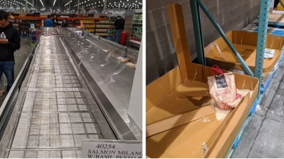 Εικόνες υστερίας σε σουπερμάρκετ του Λος Αντζελες