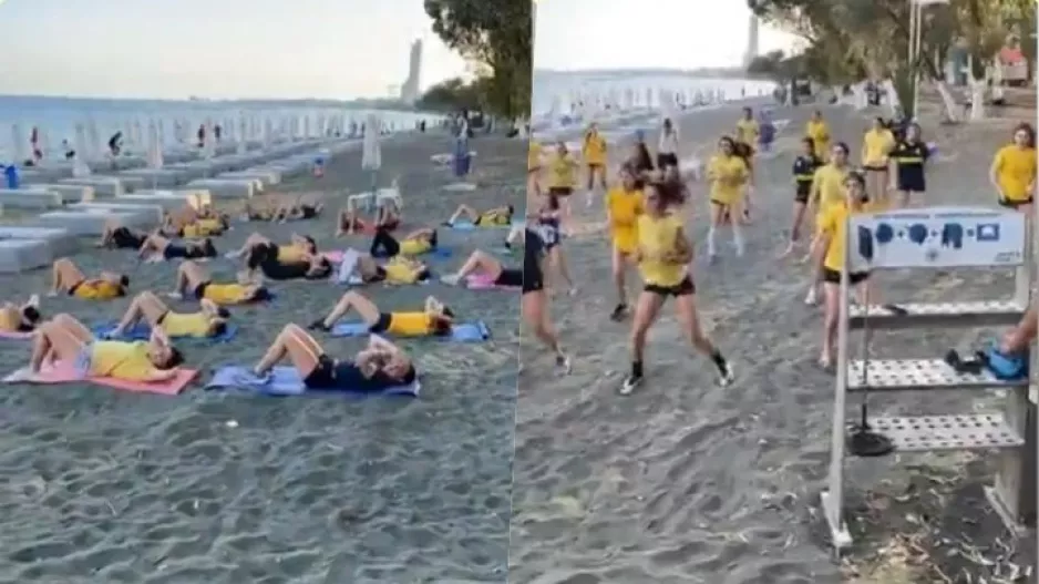 (ΩΡΑΙΑ Βίντεο/ΑΕΛ) Gym… στην αμμουδιά με Κούλλη!