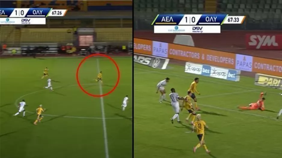 67:26 ο Μαέ στο κέντρο, 67:33 η μπάλα... μέσα!