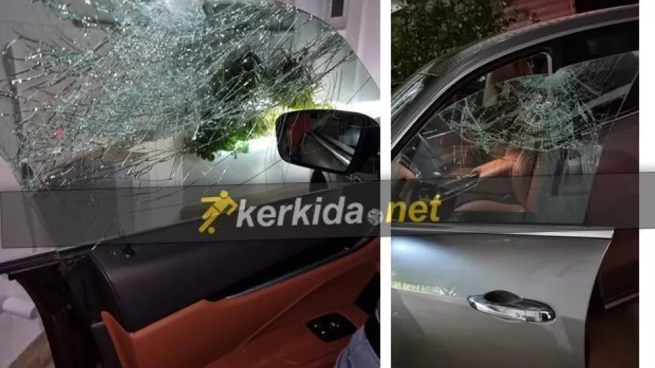 (ΦΩΤΟΣ-ΔΗΛΩΣΗ) Επίθεση στον γιο του Π.Παπαέλληνα-Ζημιές στο αυτοκίνητο