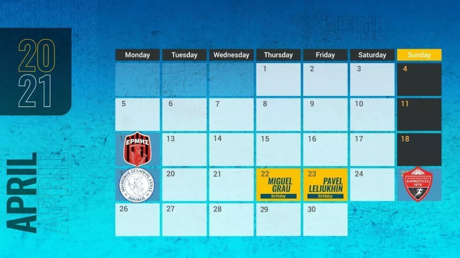 Ημερολόγιο/Πάφος FC