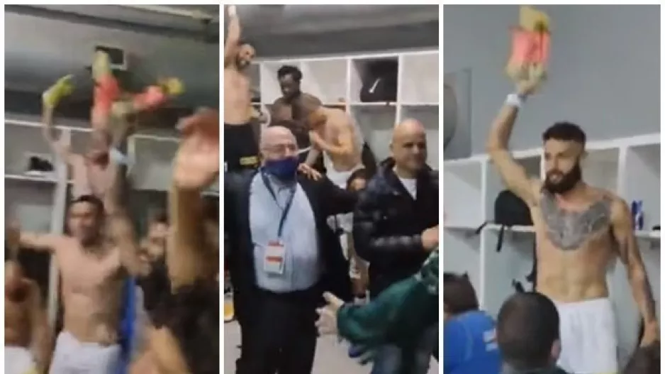 Το "πάρτι" στα αποδυτήρια, με ΤΙΜΟΥΡ-ΠΟΥΛΛΑΪΔΗ στην... πρώτη γραμμή! (Βίντεο)