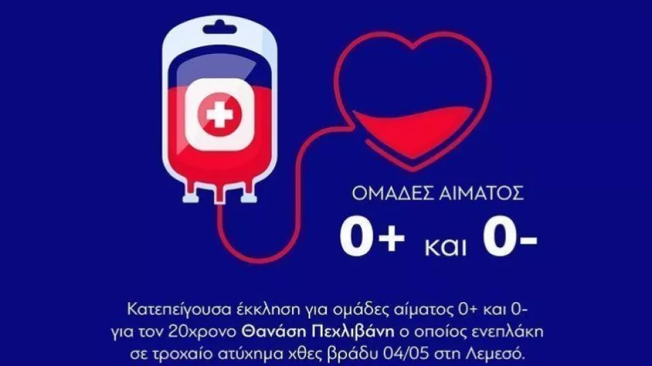 Κατεπείγουσα έκκληση για αιμοδοσία