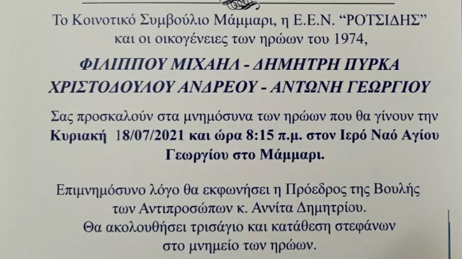 Φόρος τιμής στους ηρωικά πεσόντες συγχωριανούς