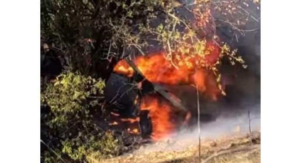 Αυτοκίνητο πήρε φωτιά στο Ράλλυ Κύπρος (βίντεο)