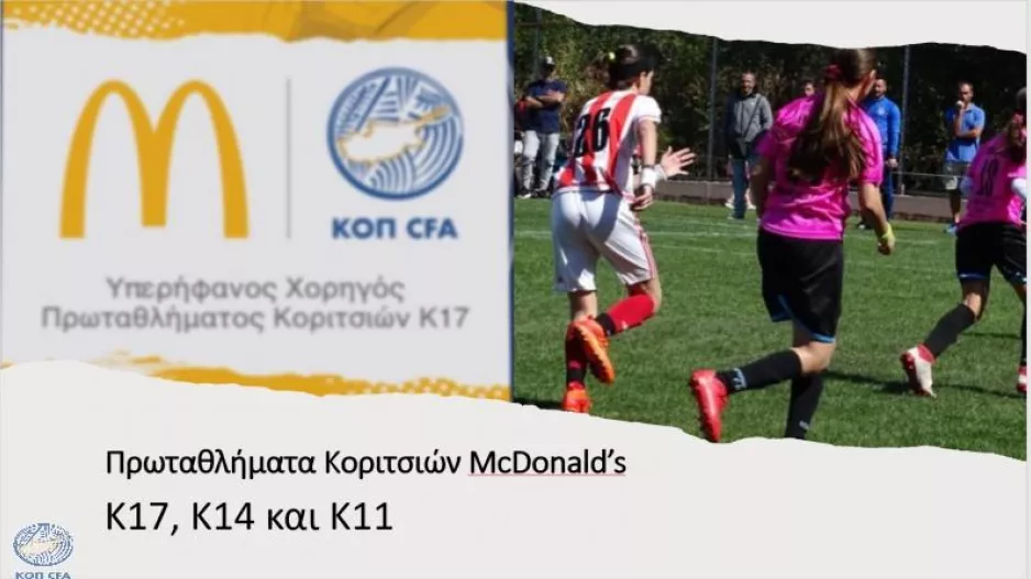 Στις 13/10 η κλήρωση των Πρωταθλημάτων Κοριτσιών McDonald’s Κ-17 Amazones, Κ-14 Leopards, Κ-11 Diamonds