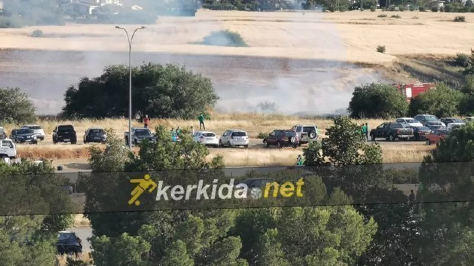Πυρκαγιά για λίγο σε χωράφι δίπλα στο ΓΣΠ (φώτος)