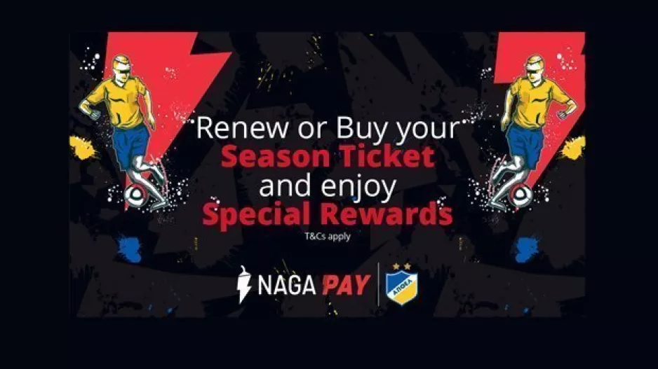 Season ticket ΑΠΟΕΛ με Naga Pay: Βαθμοί στο Loyalty Scheme, εκπτώσεις και όχι μόνο!