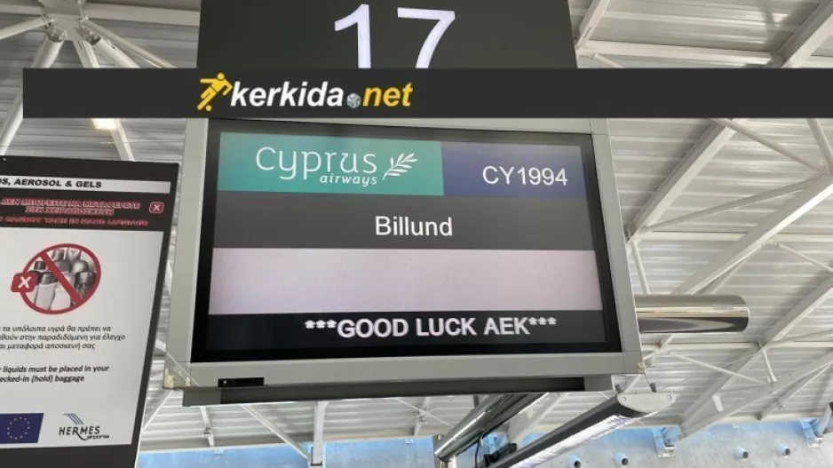 ''Good Luck AEK'' από Cyprus Airways