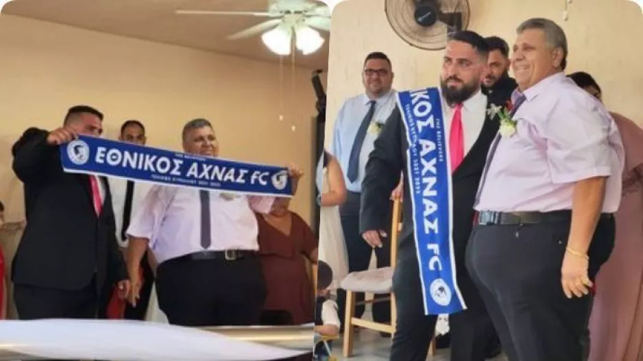 Συγκινητική στιγμή στον γάμο του, με Εθνικό Άχνας!
