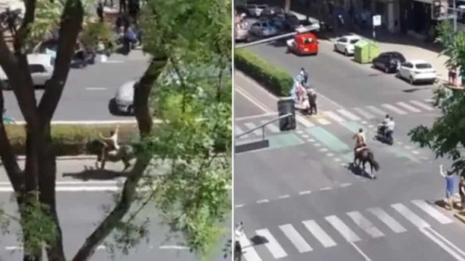 Αργεντινός βγήκε καβάλα στ' άλογο στους δρόμους του Ροζάριο για την κατάκτηση (βίντεο)