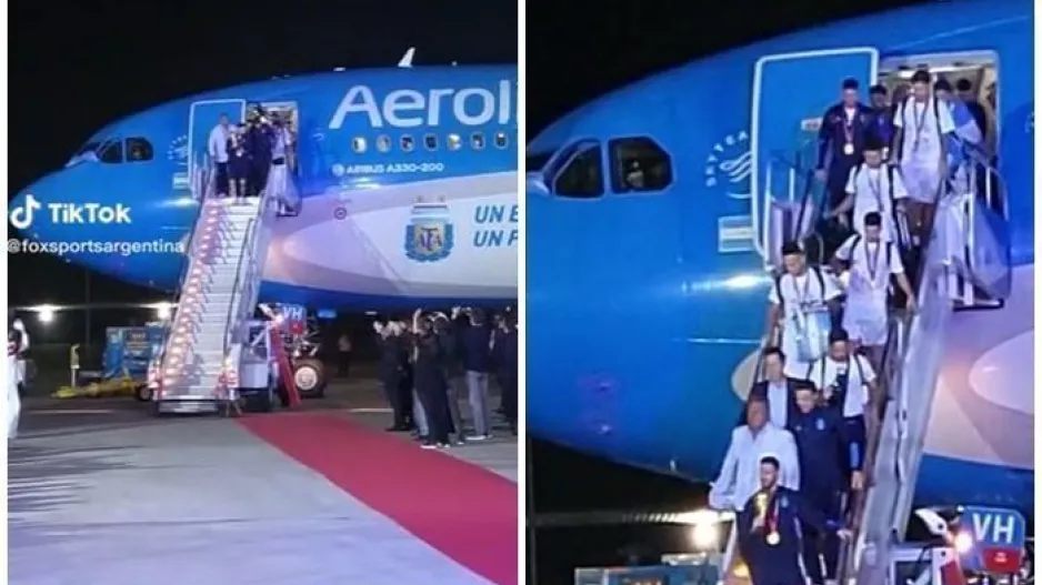 (ΒΙΝΤΕΟ) "Muchachos", όταν ο Μέσι κατέβηκε από το αεροπλάνο με το τρόπαιο