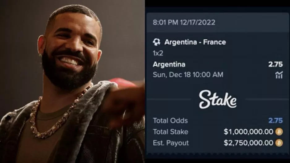 Πάλι "κουβά" ο Drake: Έχασε 1 εκατ. δολάρια στον τελικό του Μουντιάλ