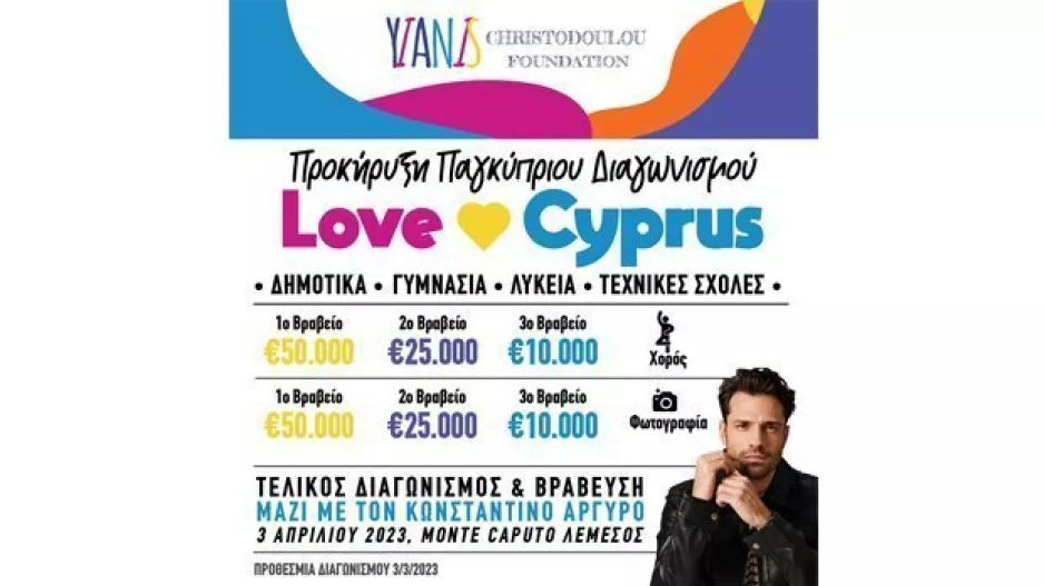 Tο Φιλανθρωπικό Ίδρυμα "Yianis Christodoulou Foundation" προκηρύσσει διαγωνισμό με έπαθλα €170.000