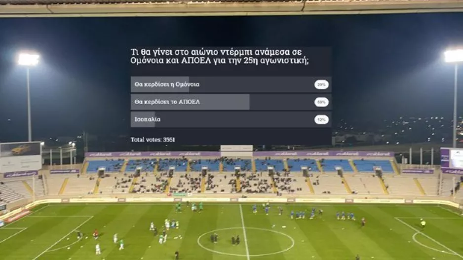 Ομόνοια - ΑΠΟΕΛ/3500+ με προβάδισμα στους γαλαζοκίτρινους