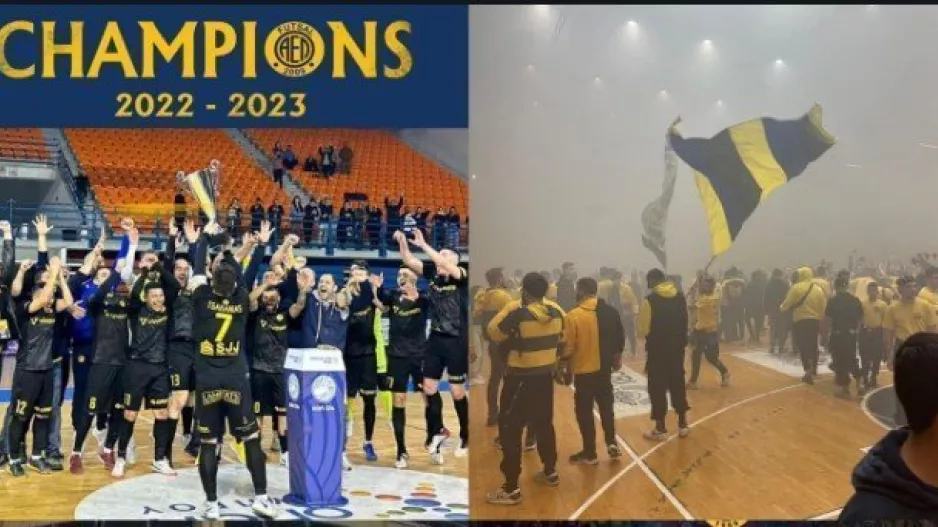 Aνάρτηση... περηφάνιας από την ΑΕΛ για τους δύο τίτλους! 