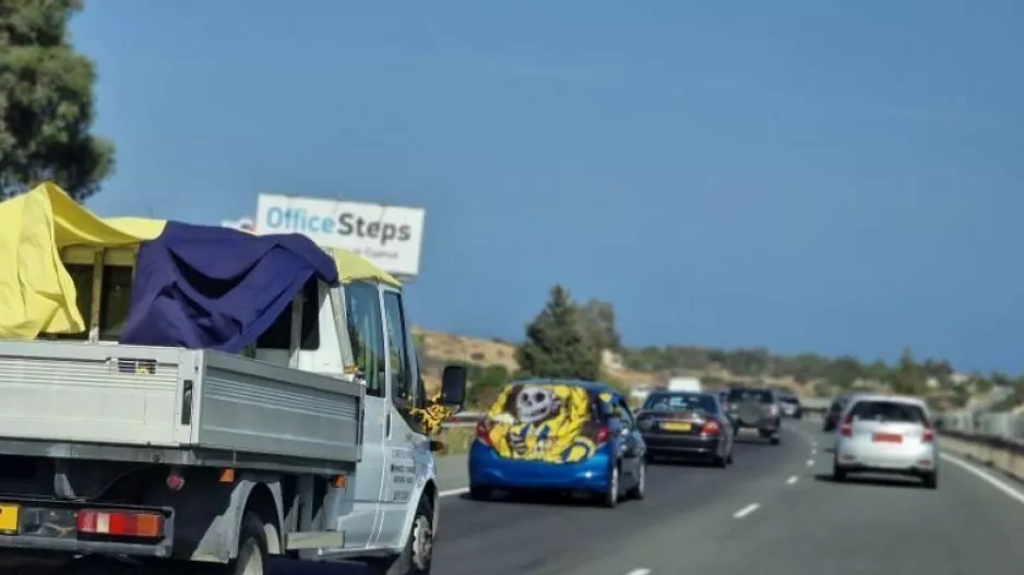 Φώτος/Πυκνή κίνηση με ΑΕΛίστες στο highway