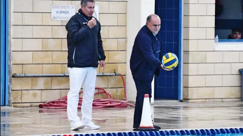 Η ηγεσία του ΚΟΑ στον τελικό του Κυπέλλου Υδατοσφαίρισης