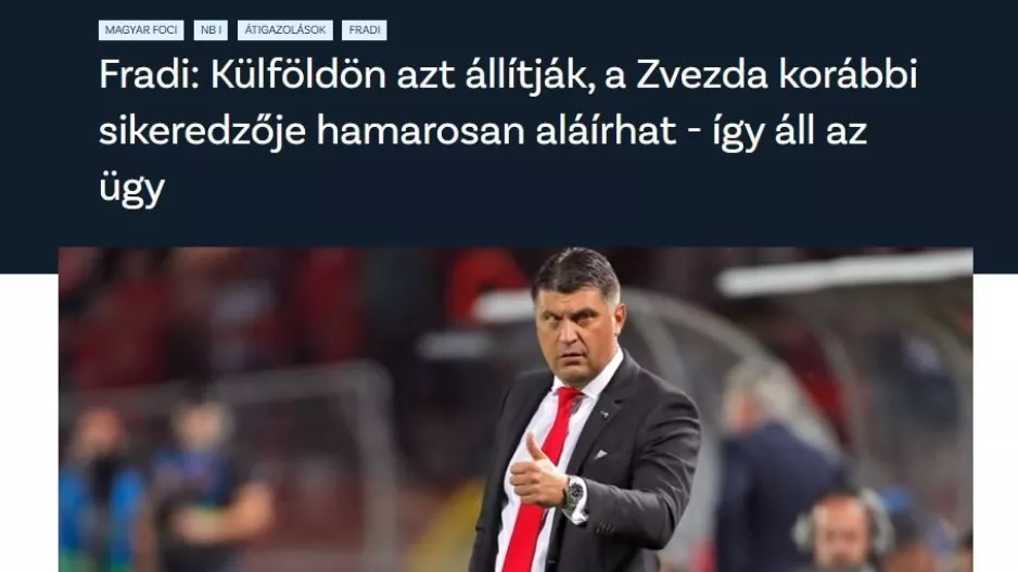 "Δεν είναι αληθινή η είδηση" γράφει η csakfoci.hu