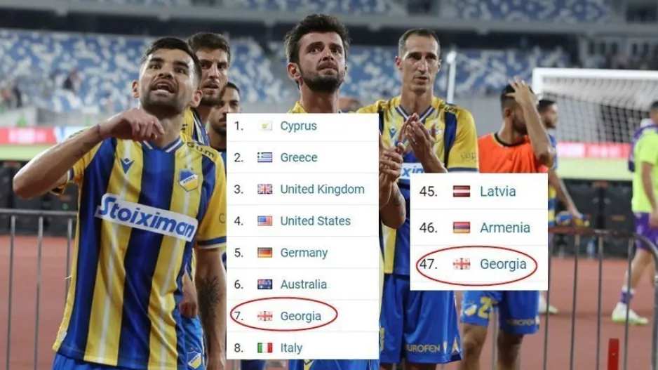 7αδα η Γεωργία λόγω... ΑΠΟΕΛ!