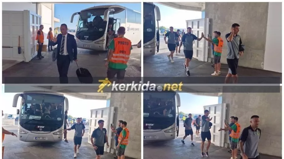 (ΦΩΤΟΣ) Η άφιξη της ΑΕΚ