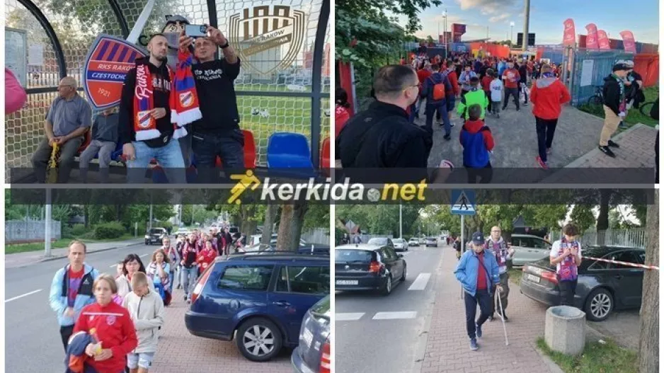 ΦΩΤΟΣ... οι Πολωνοί έξω από το Miejski Stadion Piłkarski