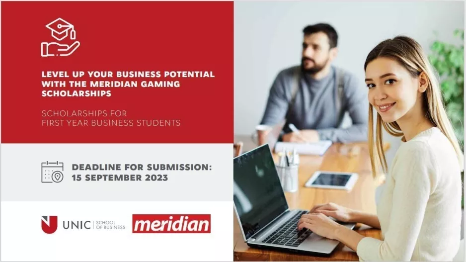 H Meridian σε συνεργασία με το University of Nicosia  χαρίζει  δύο υποτροφίες για το τμήμα Διοίκησης Επιχειρήσεων