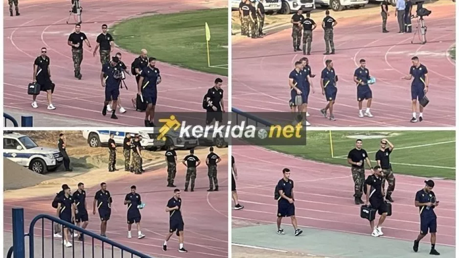 (ΦΩΤΟΣ Kerkida.net) Άφιξη αποστολής ΑΕΛ