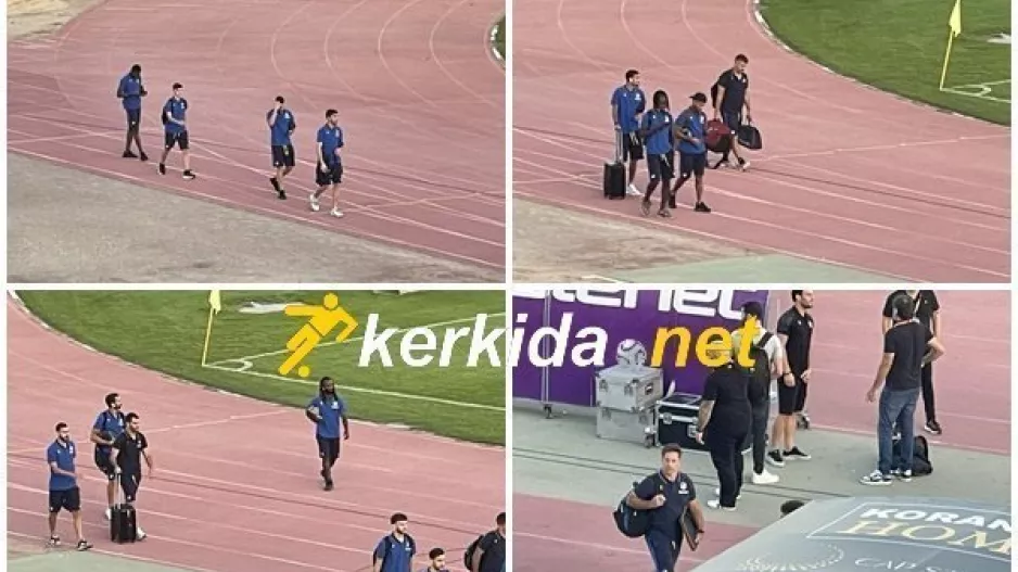 (ΦΩΤΟΣ Kerkida)/Η άφιξη του ΑΠΟΕΛ στο “Στέλιος Κυριακίδης”
