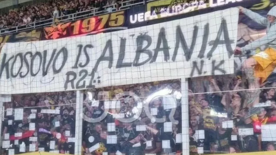 Το πανό που δεν άρεσε στον κόσμο της ΑΕΚ - "Kosovo is Albania"