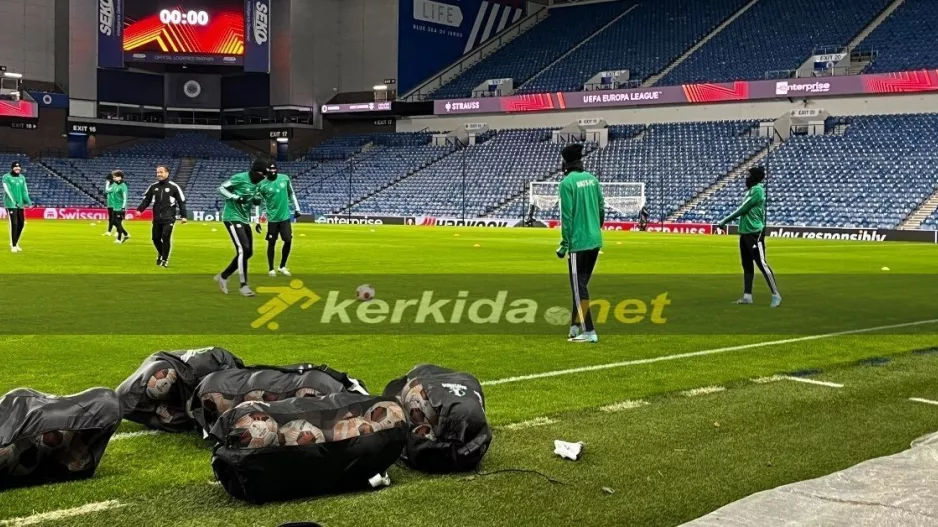 Η τελευταία προπόνηση του Άρη - Το kerkida.net στο Ibrox Stadium (Φώτος)