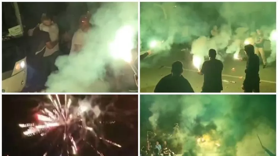 Τρέλα στην Αθηαίνου/ Υποδοχή με καπνογόνα και πυροτεχνήματα! (Βίντεο)