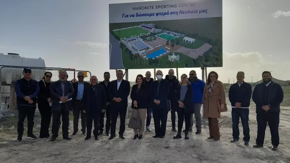 Επίβλεψη του εργοταξίου του Αθλητικού Κέντρου Μαρωνιτών  από την ηγεσία του ΚΟΑ