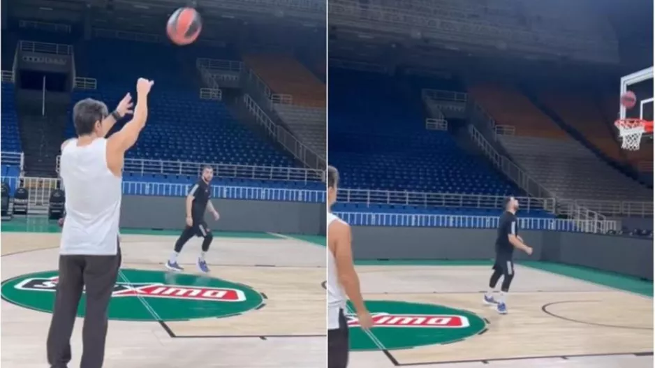 Ο Γιαννακόπουλος έπαιξε μπάσκετ στο ΟΑΚΑ