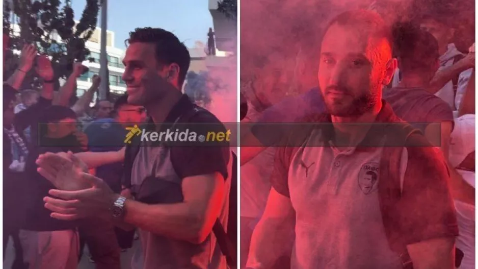 Οι Παφίτες μαζεύτηκαν έξω απ' το ξενοδοχείο και... ντόπαραν τους παίκτες! (Φώτος Kerkida)