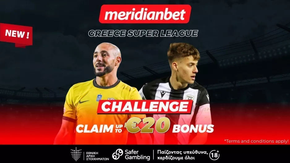 ΑΕΚ-ΠΑΟΚ Challenge: Πόνταρε στο σούπερ ντέρμπι και διεκδίκησε 20 ευρώ μπόνους - Τρομερές αποδόσεις μόνο στην Meridianbet!