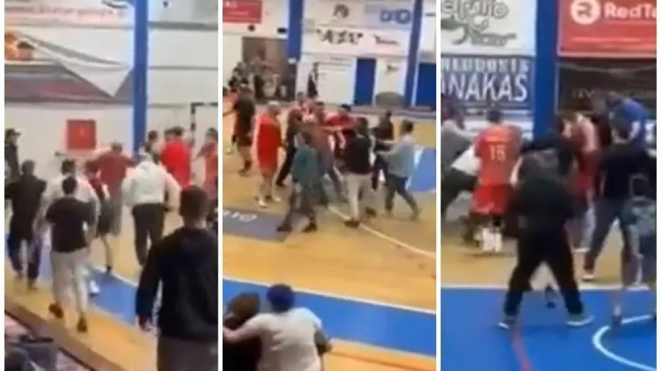 Επεισόδια με ξύλο μεταξύ παικτών και εισβολή φιλάθλων στο παρκέ (Βίντεο)