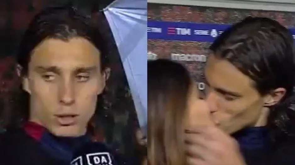 (ΒΙΝΤΕΟ) Τον κυνήγησε... τον αγκάλιασε και του έσκασε φιλιά σε live συνέντευξη!