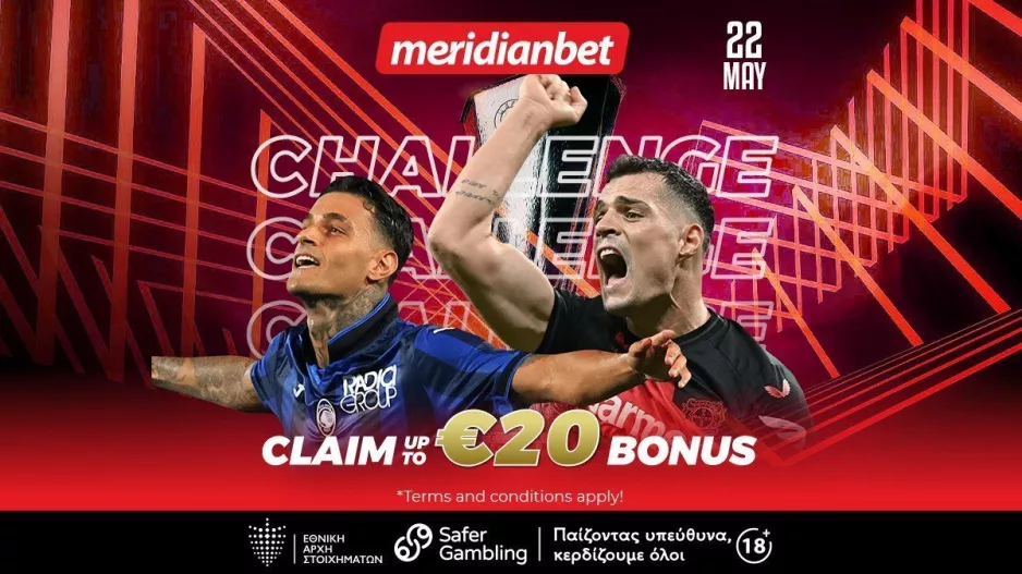 Europa League Final Challenge: Σπουδαίος τελικός με μπόνους μέχρι 20 ευρώ - Τρομερές αποδόσεις μόνο στην Meridianbet!