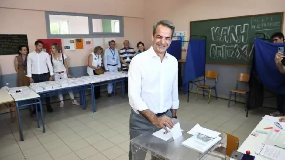 Στην Κηφισιά ψήφισε ο Κυριάκος Μητσοτάκης