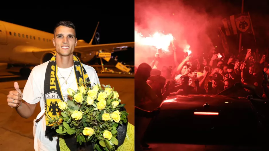 (Φώτος) Έφτασε και αποθεώθηκε από τους φίλους της ΑΕΚ ο Λαμέλα!