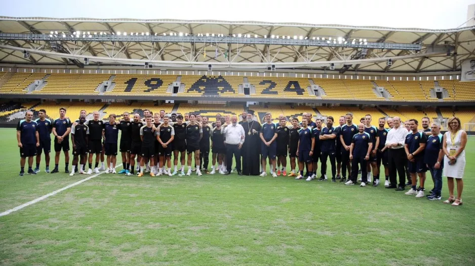 ΑΕΚ: Τελέστηκε ο αγιασμός στην OPAP Arena παρουσία Ηλιόπουλου