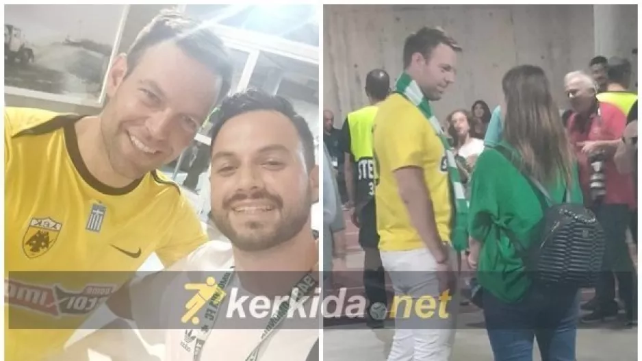 Στέφανος Κασσελάκης... στο ΓΣΠ/ Με φανέλα ΑΕΚ και κασκόλ Ομόνοιας!