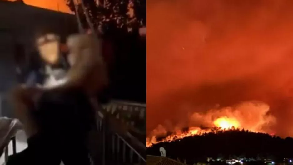 Δραματικό βίντεο διάσωσης ηλικιωμένης από τις πυρκαγιές της Αττικής!