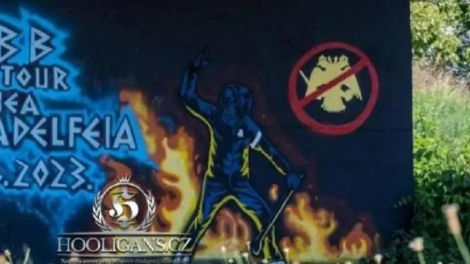 Αισχρό graffiti από τους Κροάτες χούλιγκαν για την φονική επίθεση στην Νέα Φιλαδέλφεια